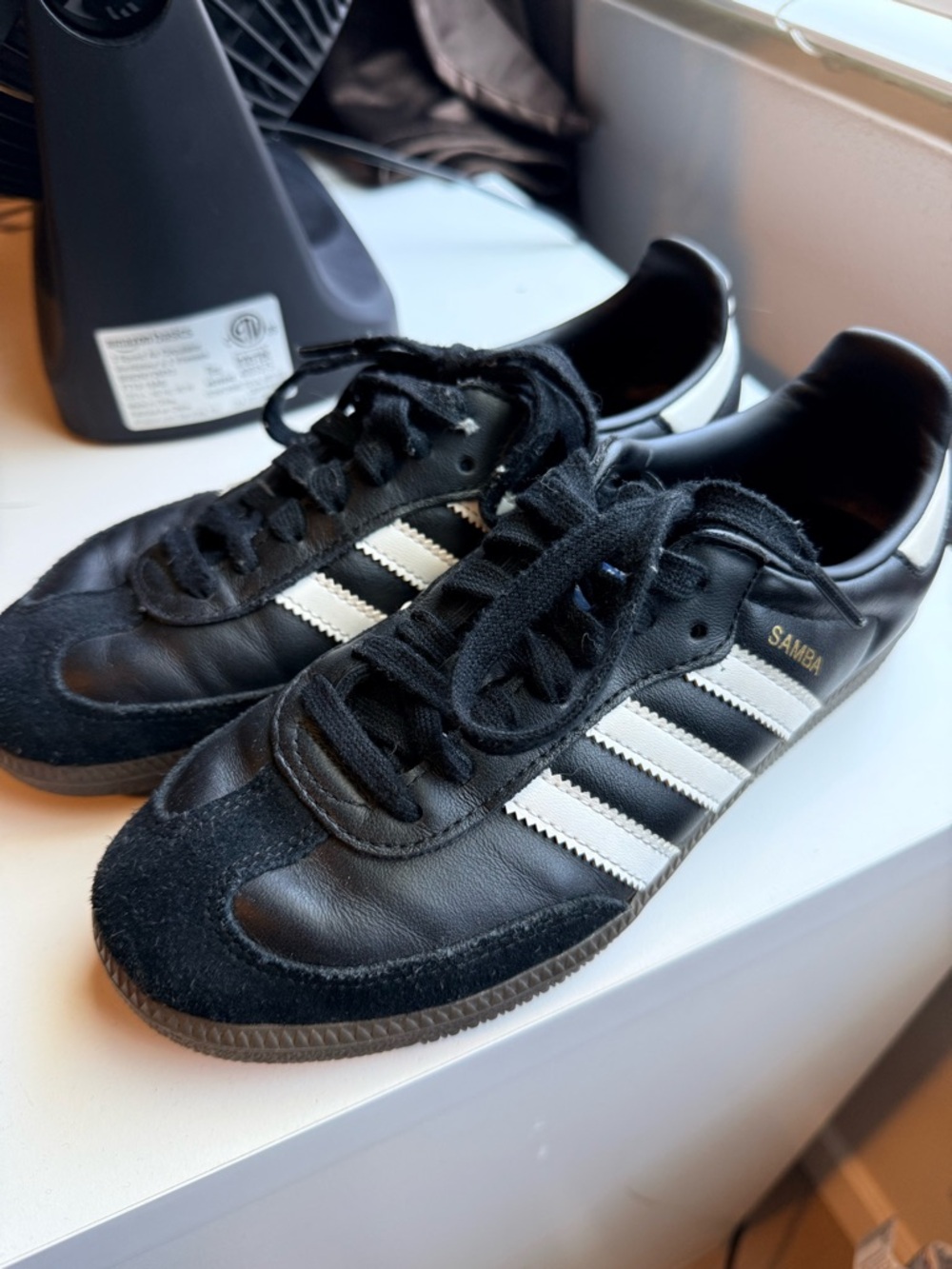 adidas Samba Black with White Stripes Retro Sneakers